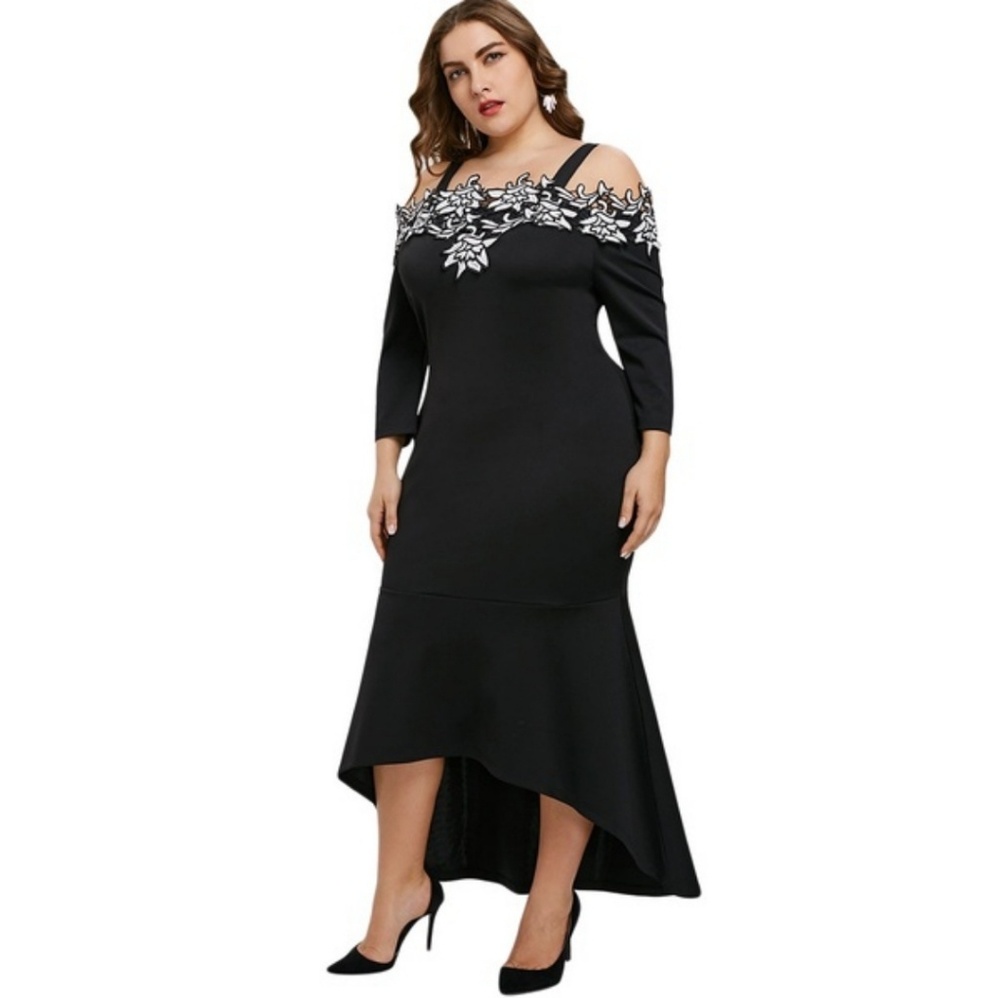 Embroidery Bodycon Mermaid Dress
